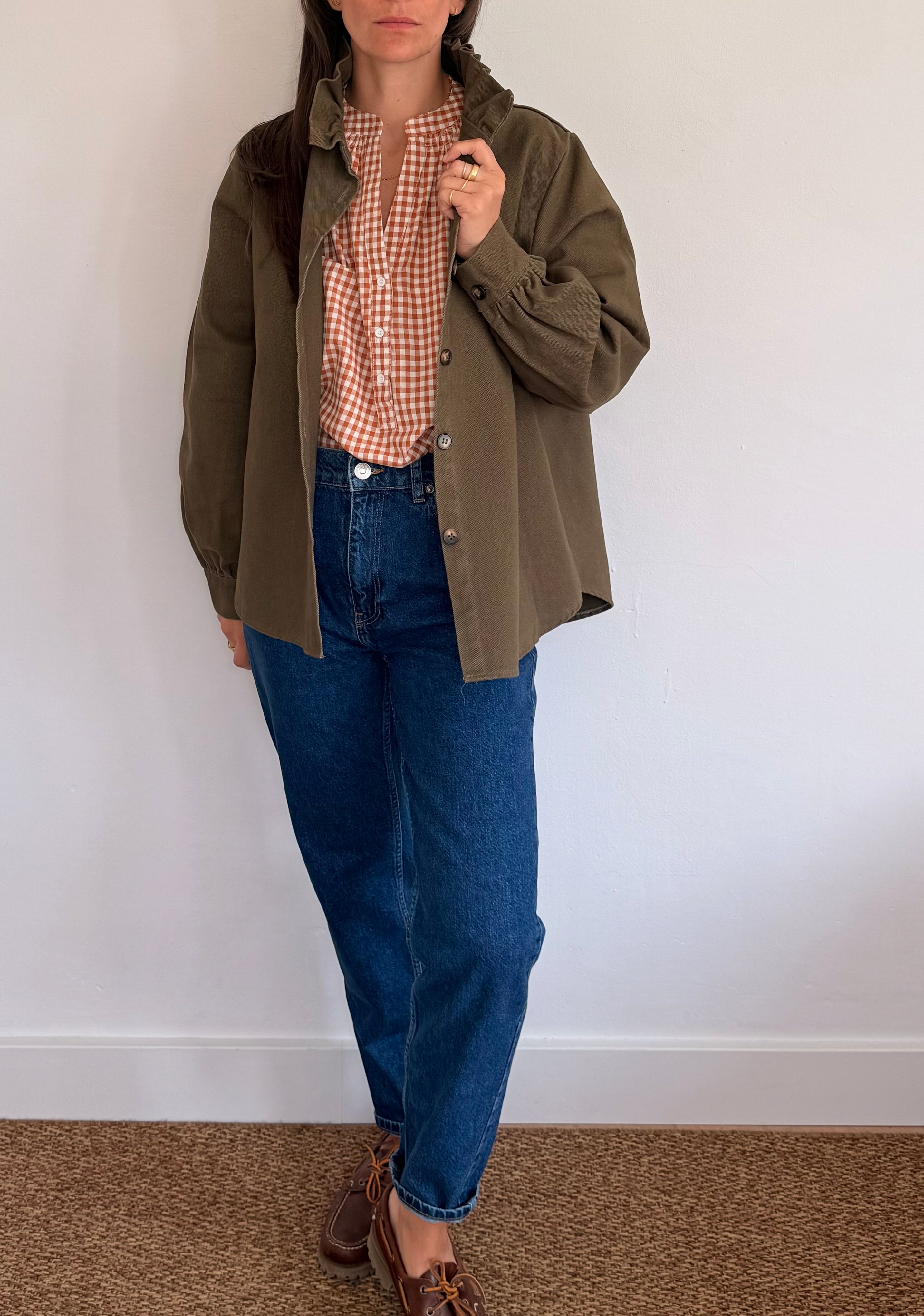 Chemise en jean kaki Margaux