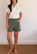 Chemise brodée palmiers Théa