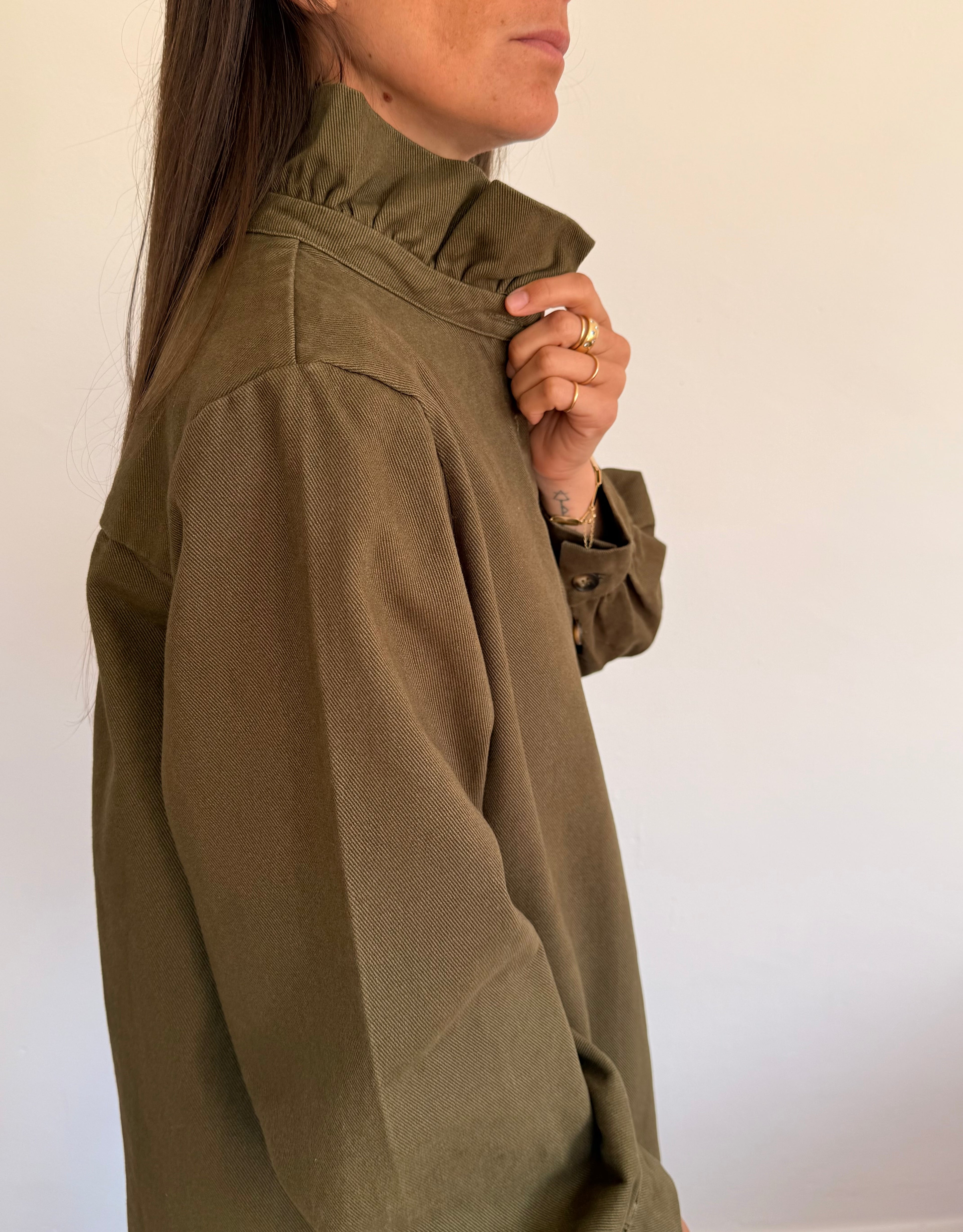 Chemise en jean kaki Margaux