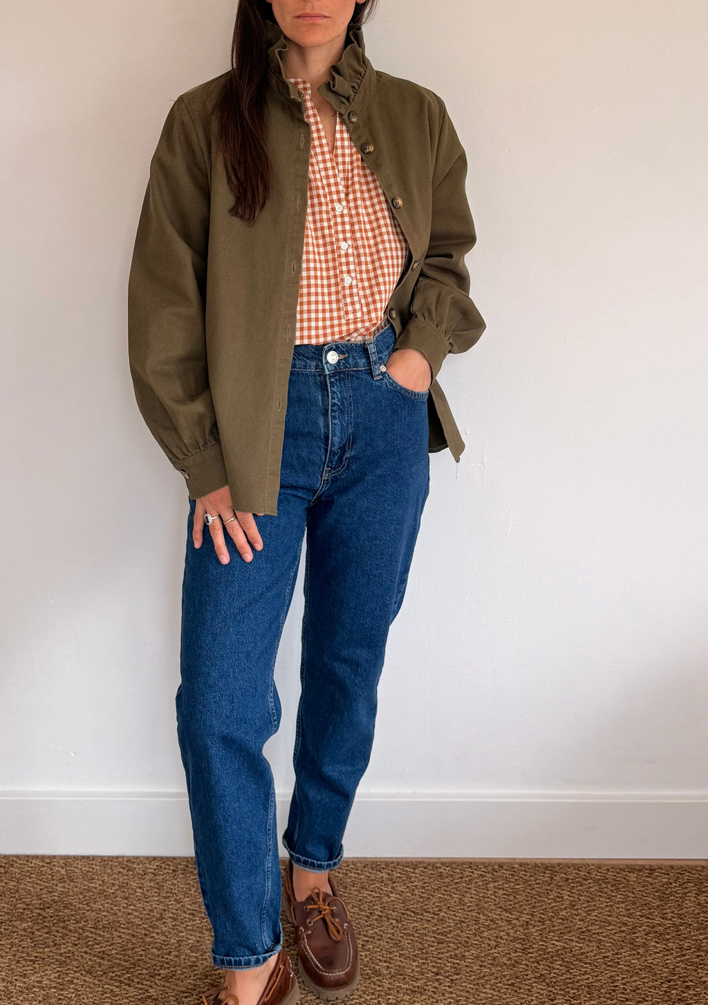 Chemise en jean kaki Margaux