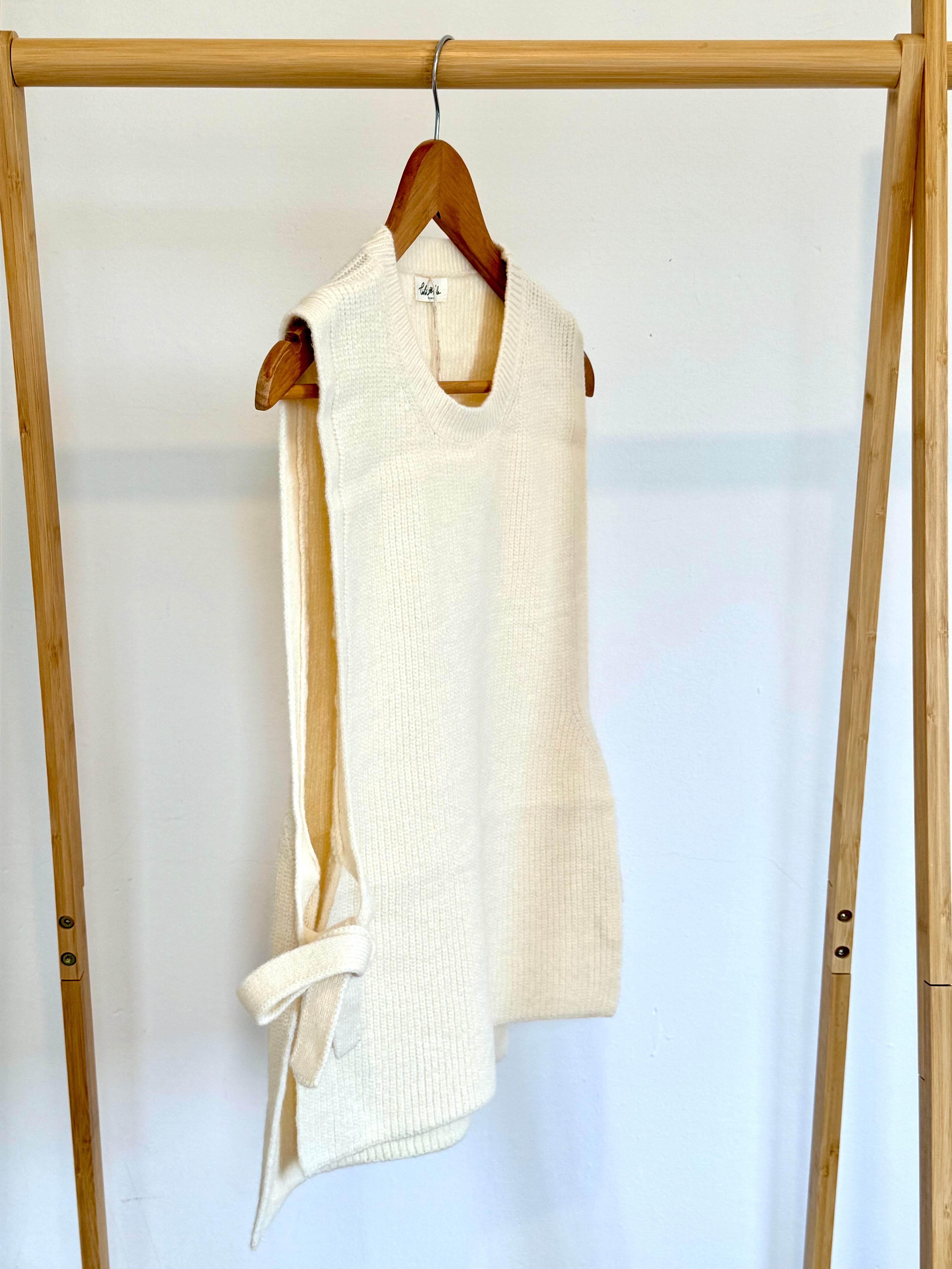 Pull sans manches blanc Henri