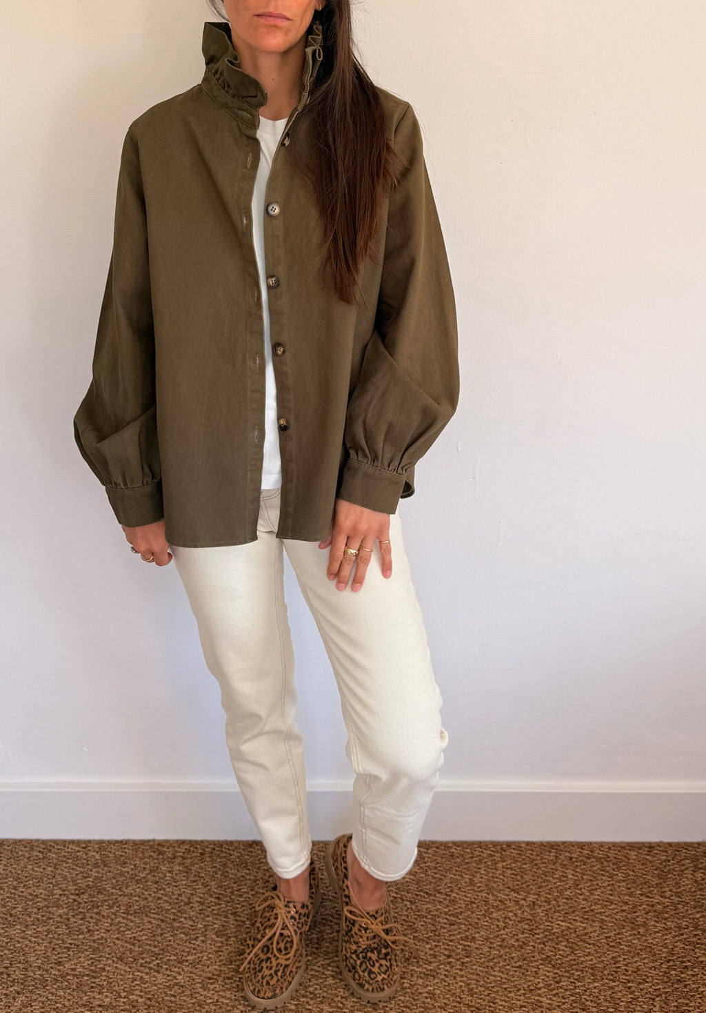 Chemise en jean kaki Margaux