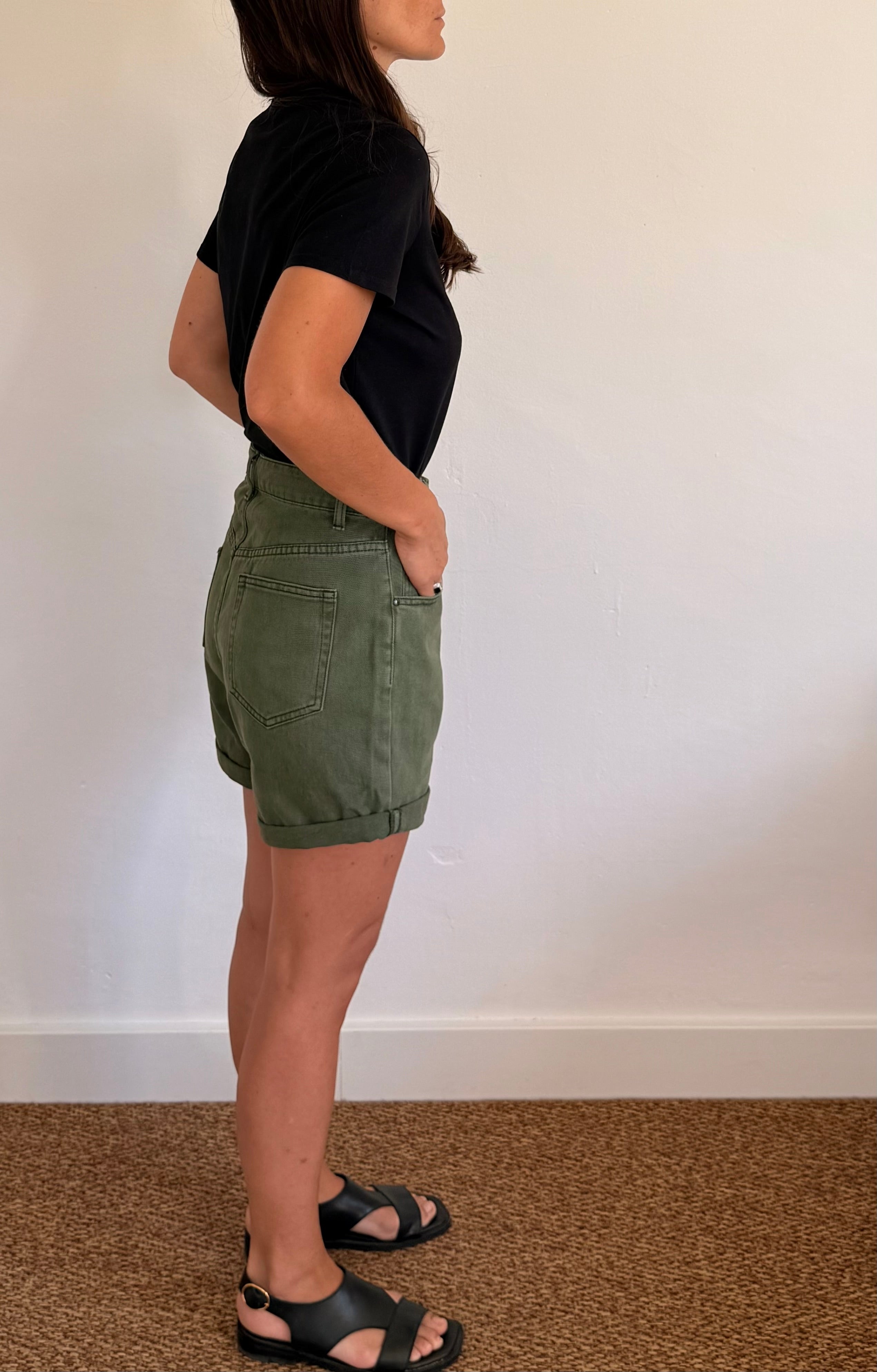 Short en jean kaki Gaspard
