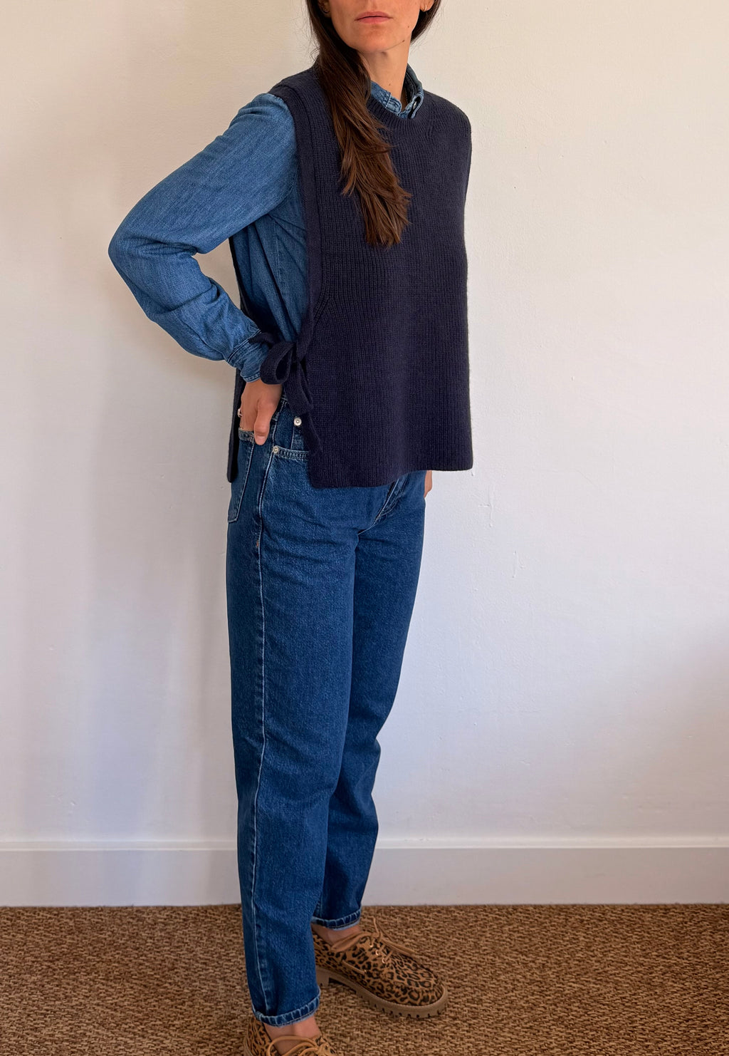 Pull sans manches marine Henri