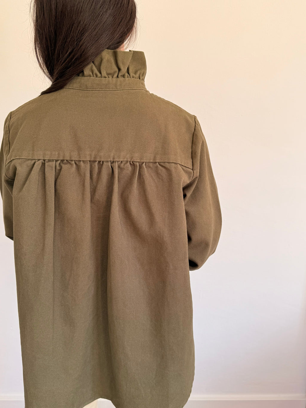 Chemise en jean kaki Margaux