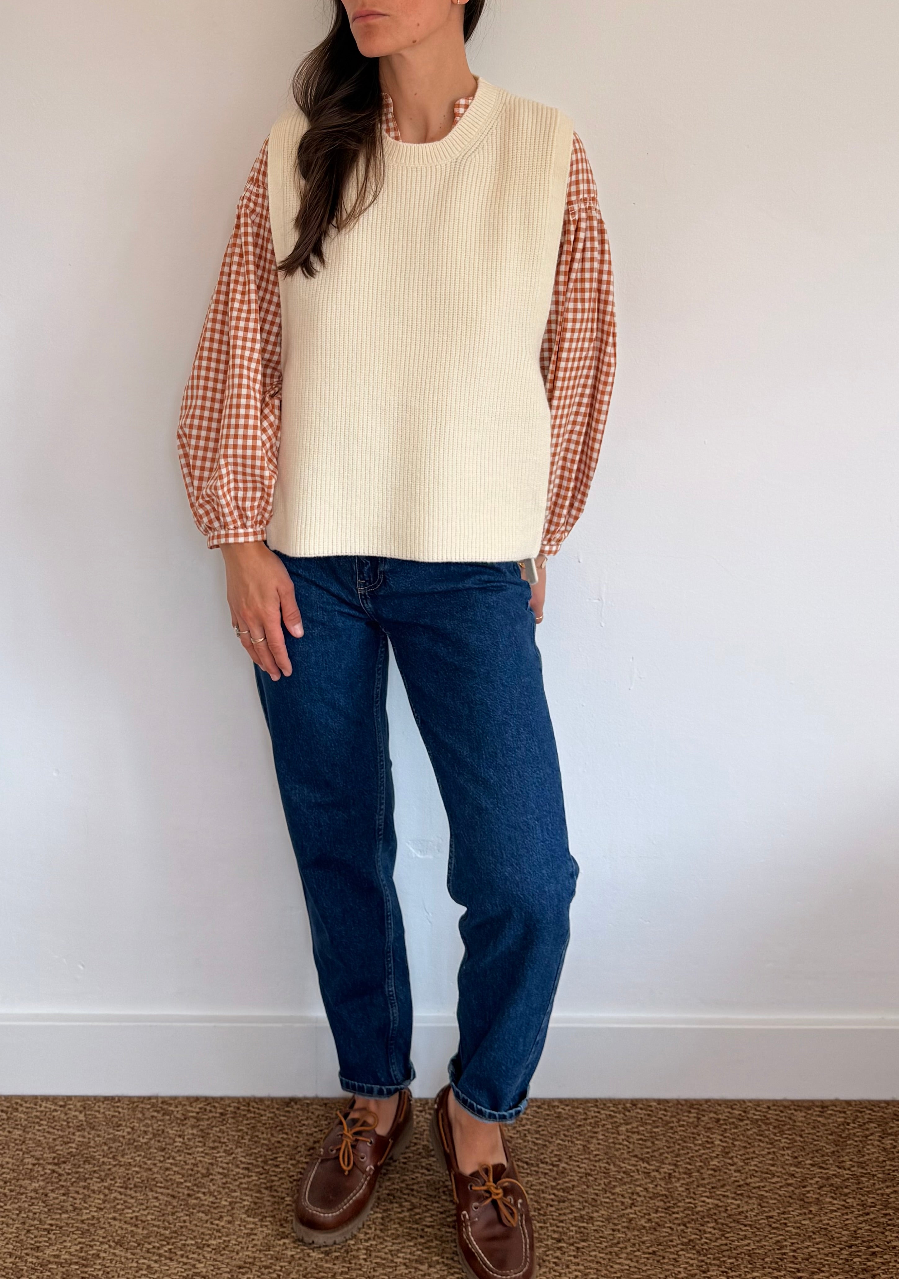 Pull sans manches blanc Henri