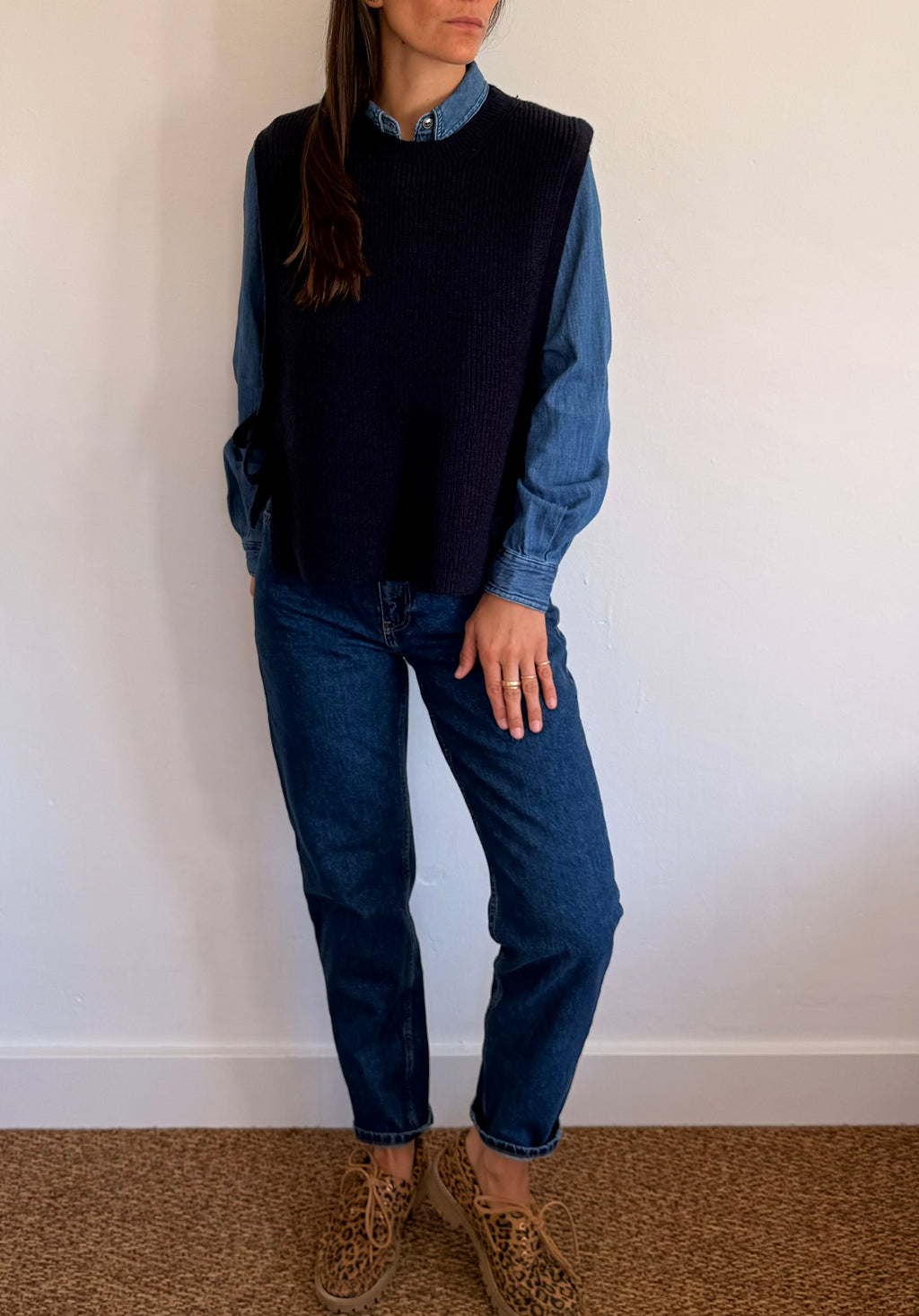 Pull sans manches marine Henri