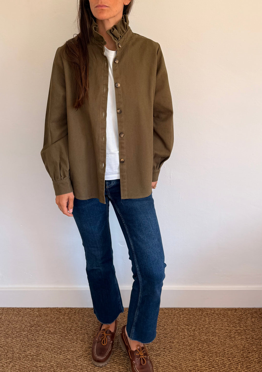 Chemise en jean kaki Margaux