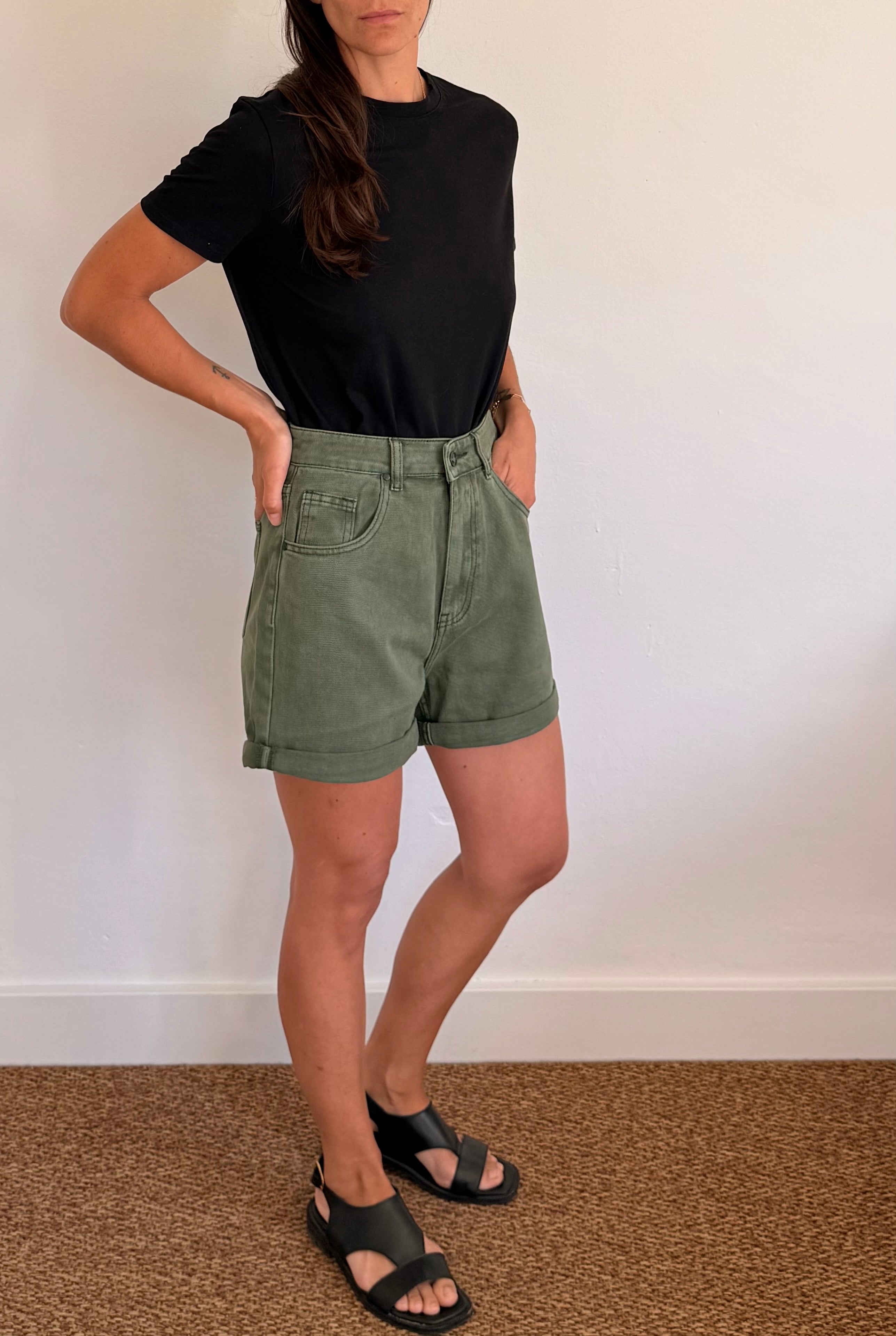 Short en jean kaki Gaspard