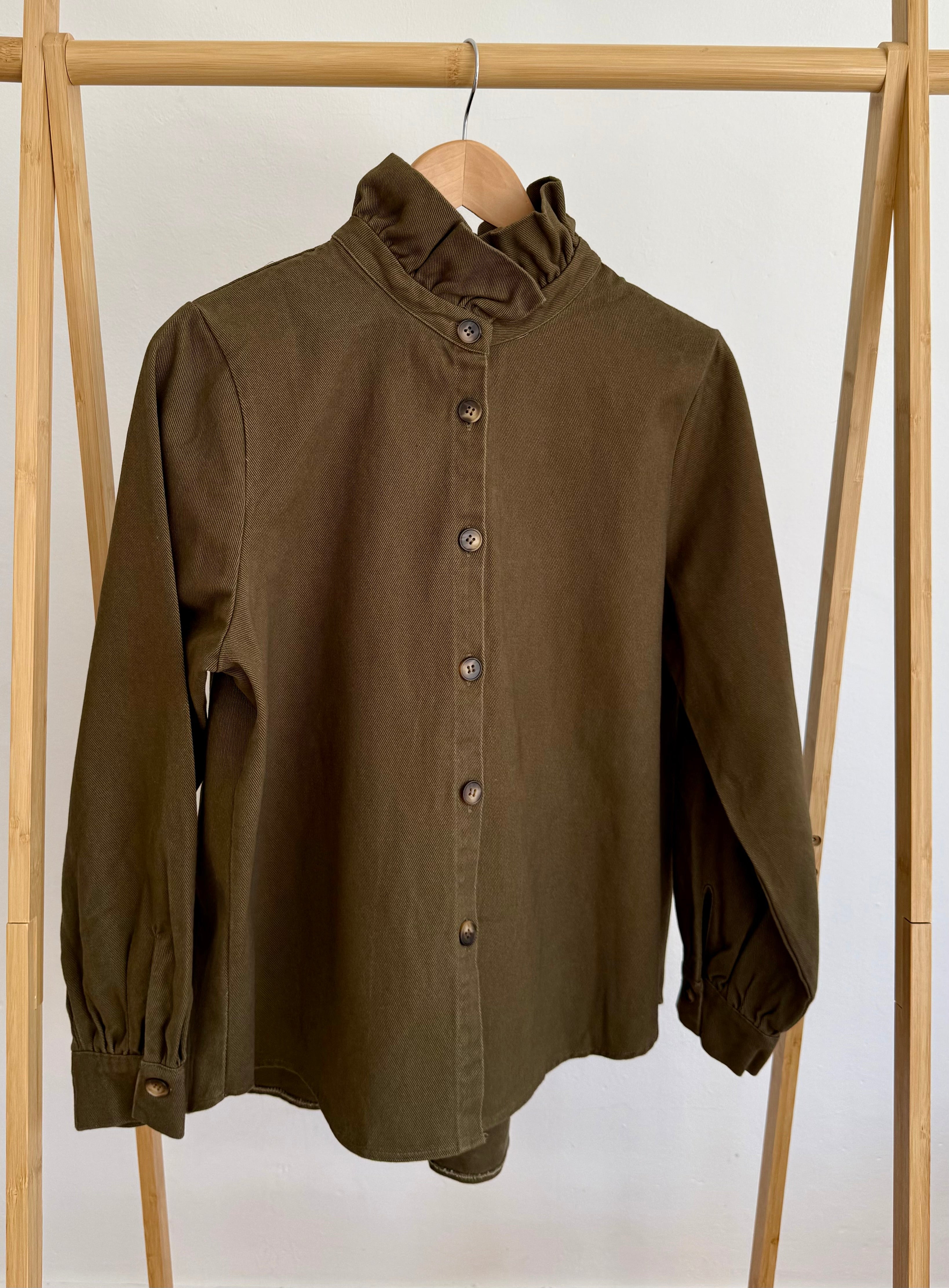 Chemise en jean kaki Margaux